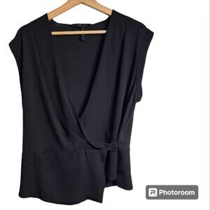 BCBG Maxazria Black Wrap Vest Size Large